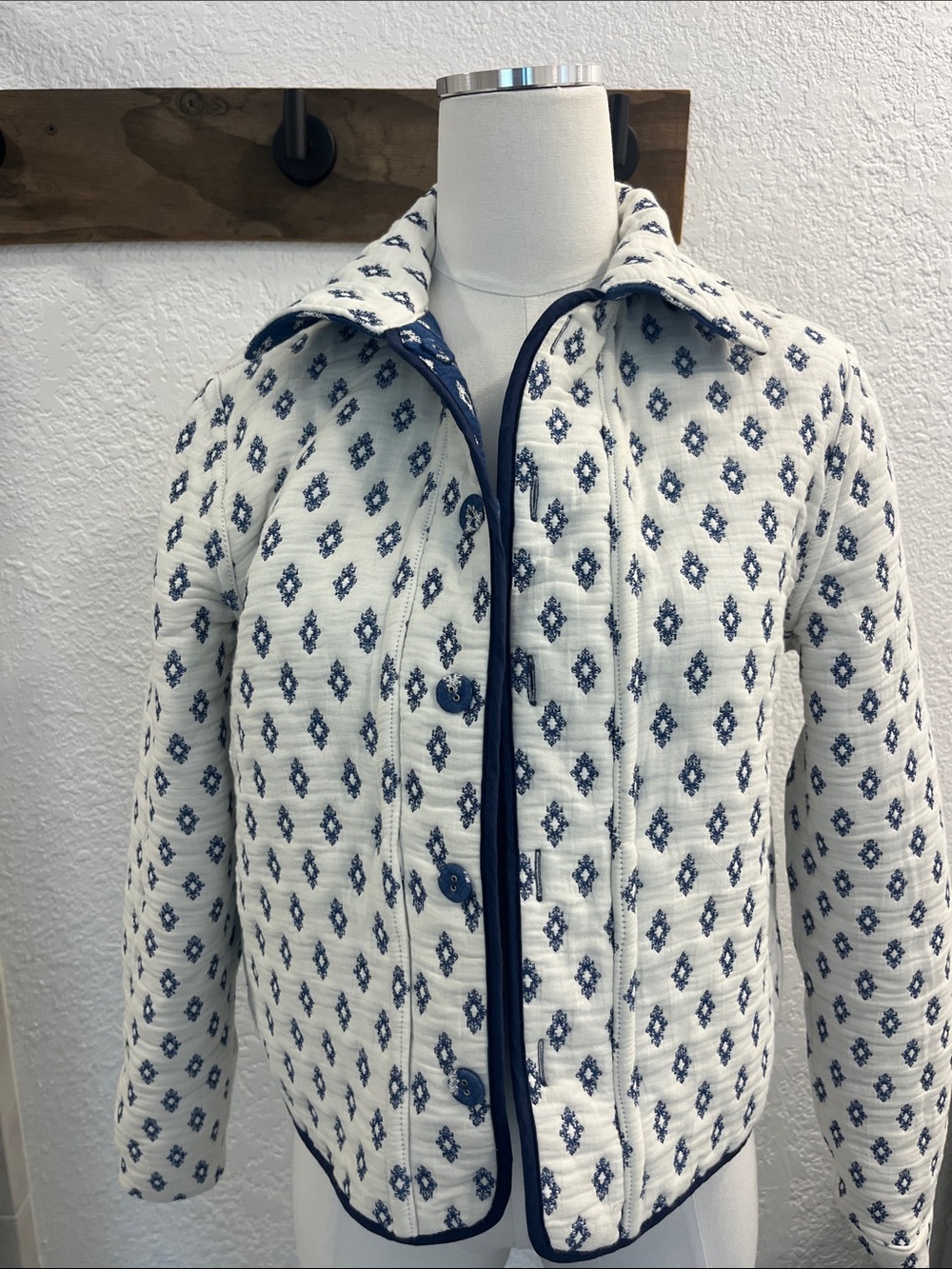 Souleiado- Navy blue & white GISELE "Merveilleuse" jacket - Picture 6 of 11
